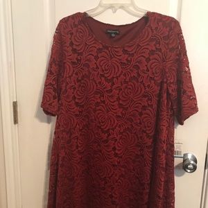 Burnt orange lace dress